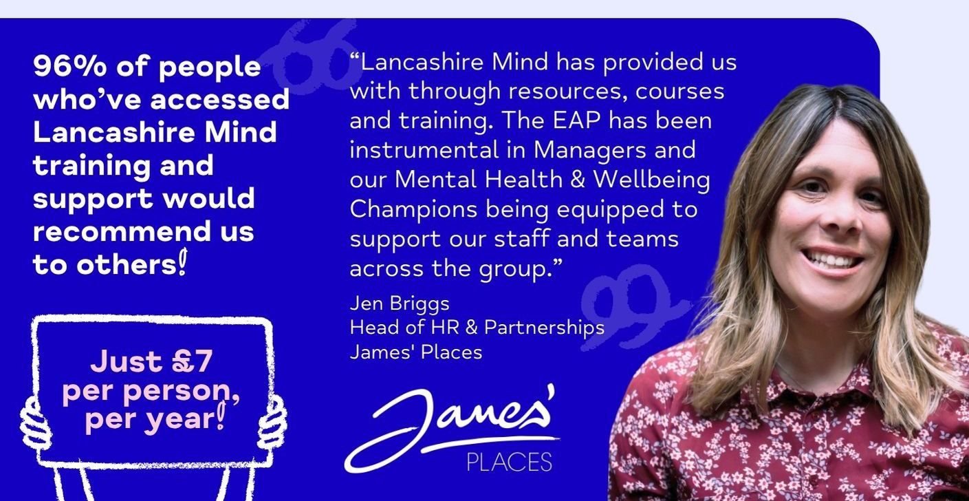 96% of people who have accessed Lancashire Mind training and support, would recommend us to others.