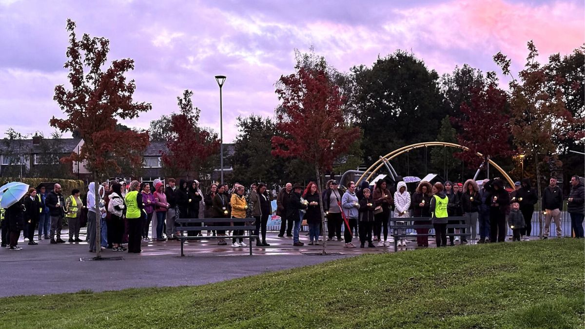 Candlelight Walk hosted by Lancashire Mind for suicide prevention - gathering for a 2 min silence